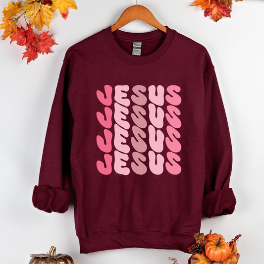 Jesus Retro Wavy Sweatshirt