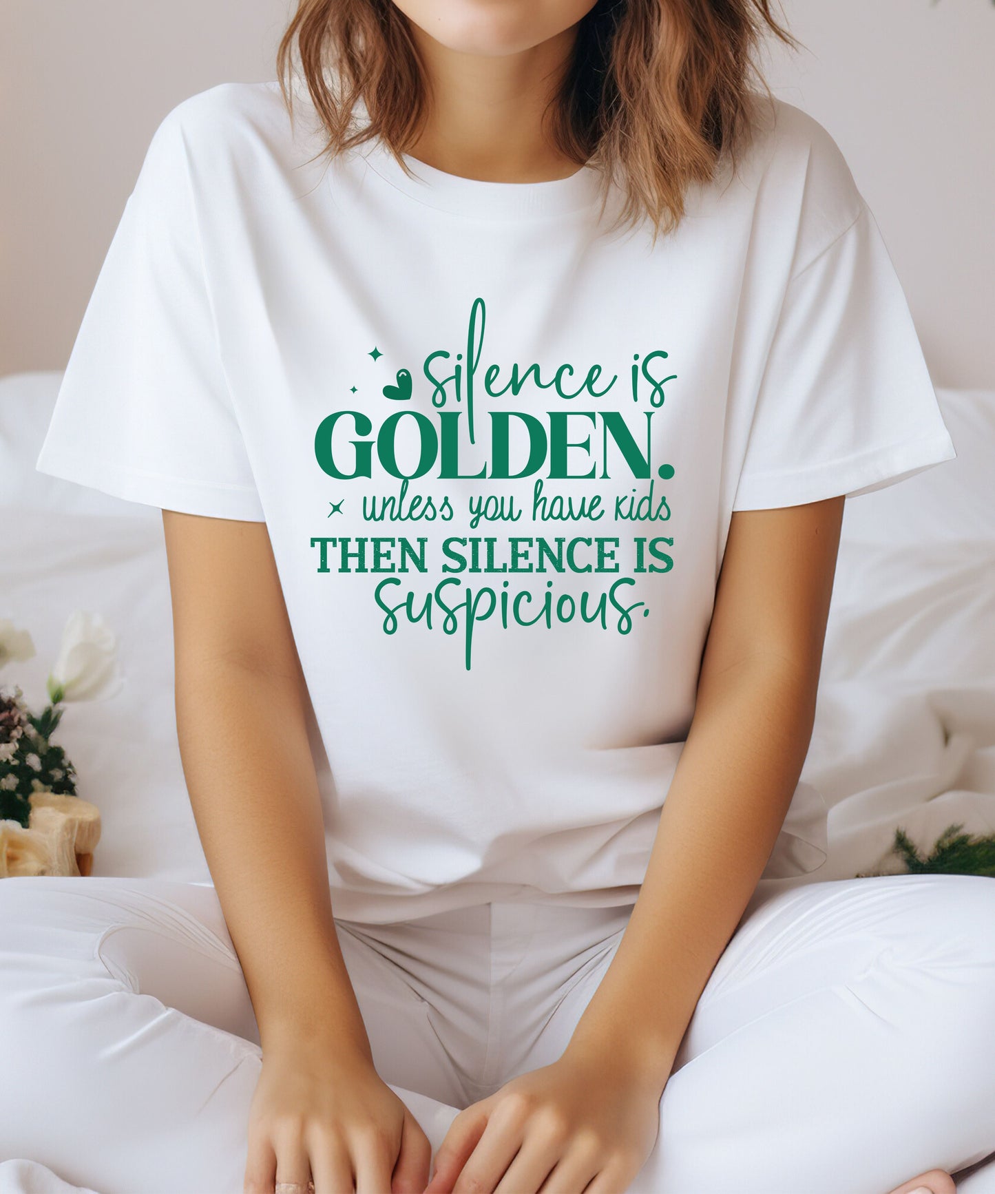 Silence is Golden Funny Mama Tshirt