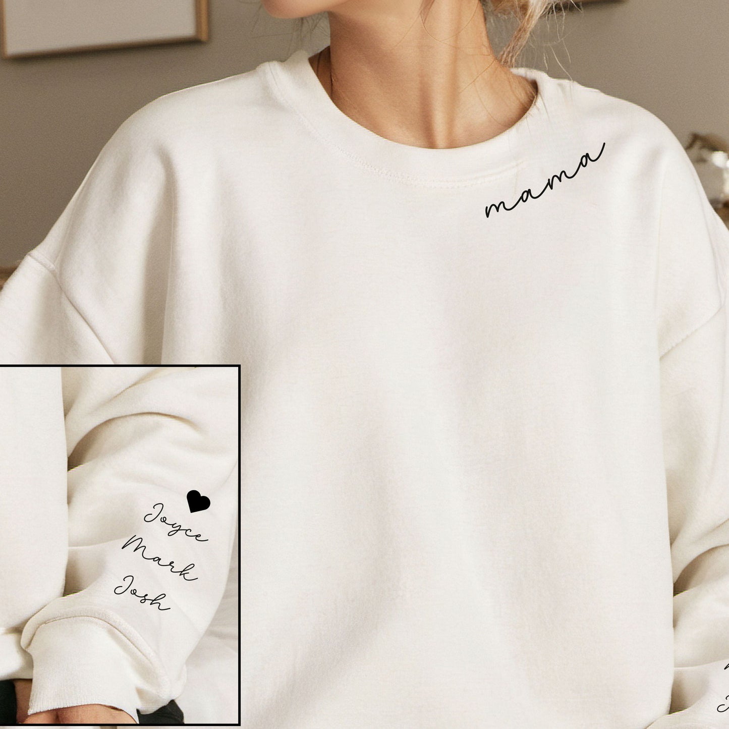 Custom made Mama Sweatshirt with sleeve