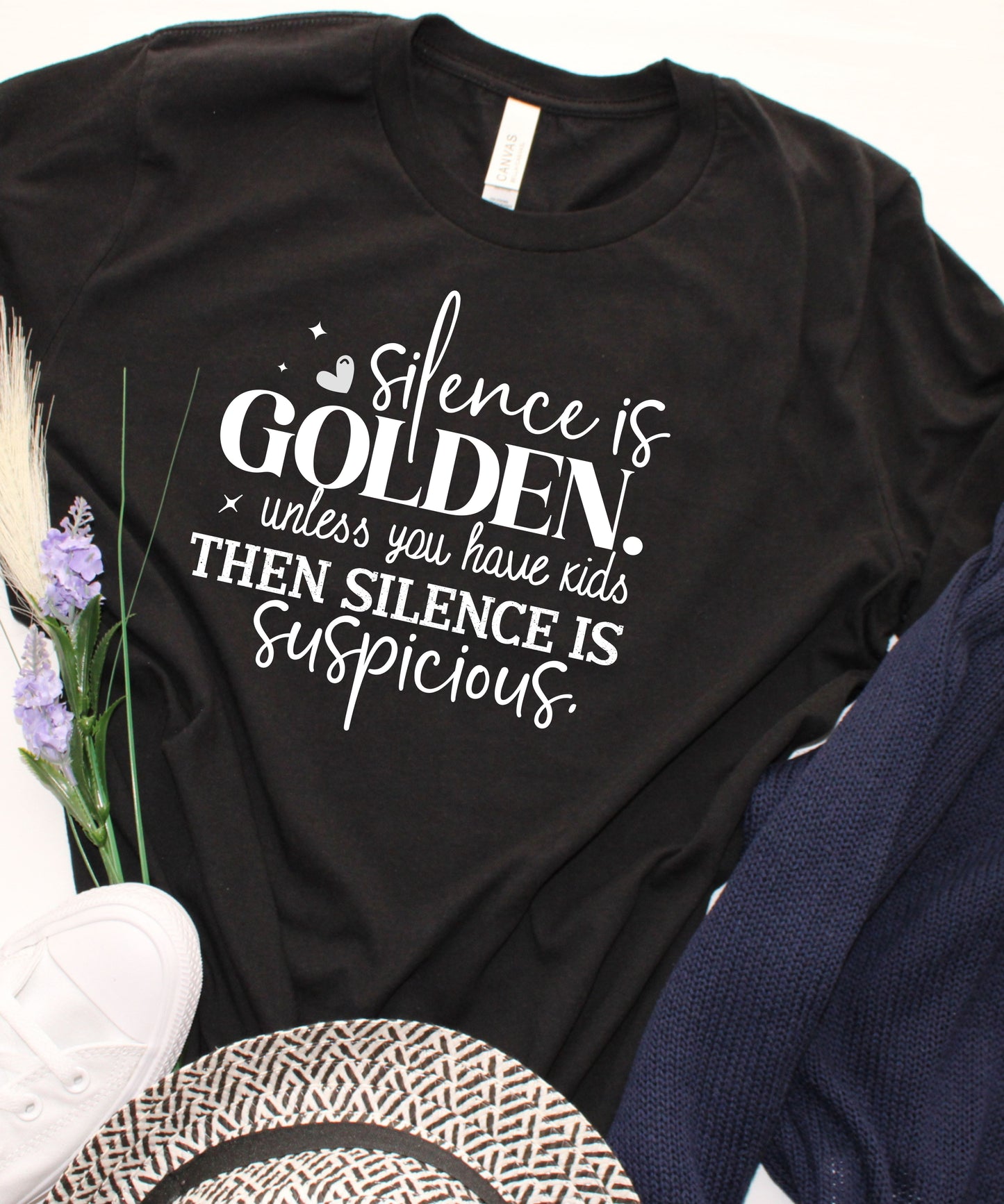 Silence is Golden Funny Mama Tshirt